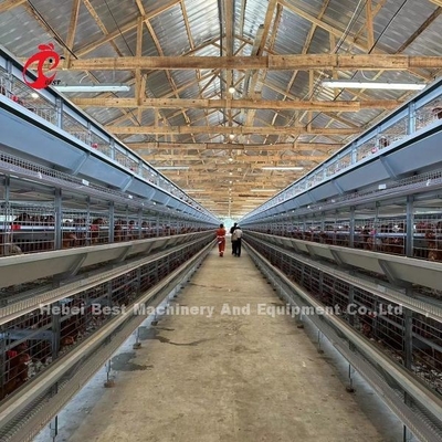 Αυτόματο στρώμα 160 κλουβί μπαταριών κοτόπουλου πουλιών για το φάρμα πουλερικών Emily