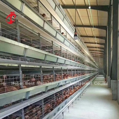Μονουλικό σύστημα κλουβιών πουλερικών για φάρμες στρωμάτων Ζεστό βύθιση Ζαλβανισμένη μπαταρία κλουβί χωρητικότητα 96-200 πουλιά Sandy